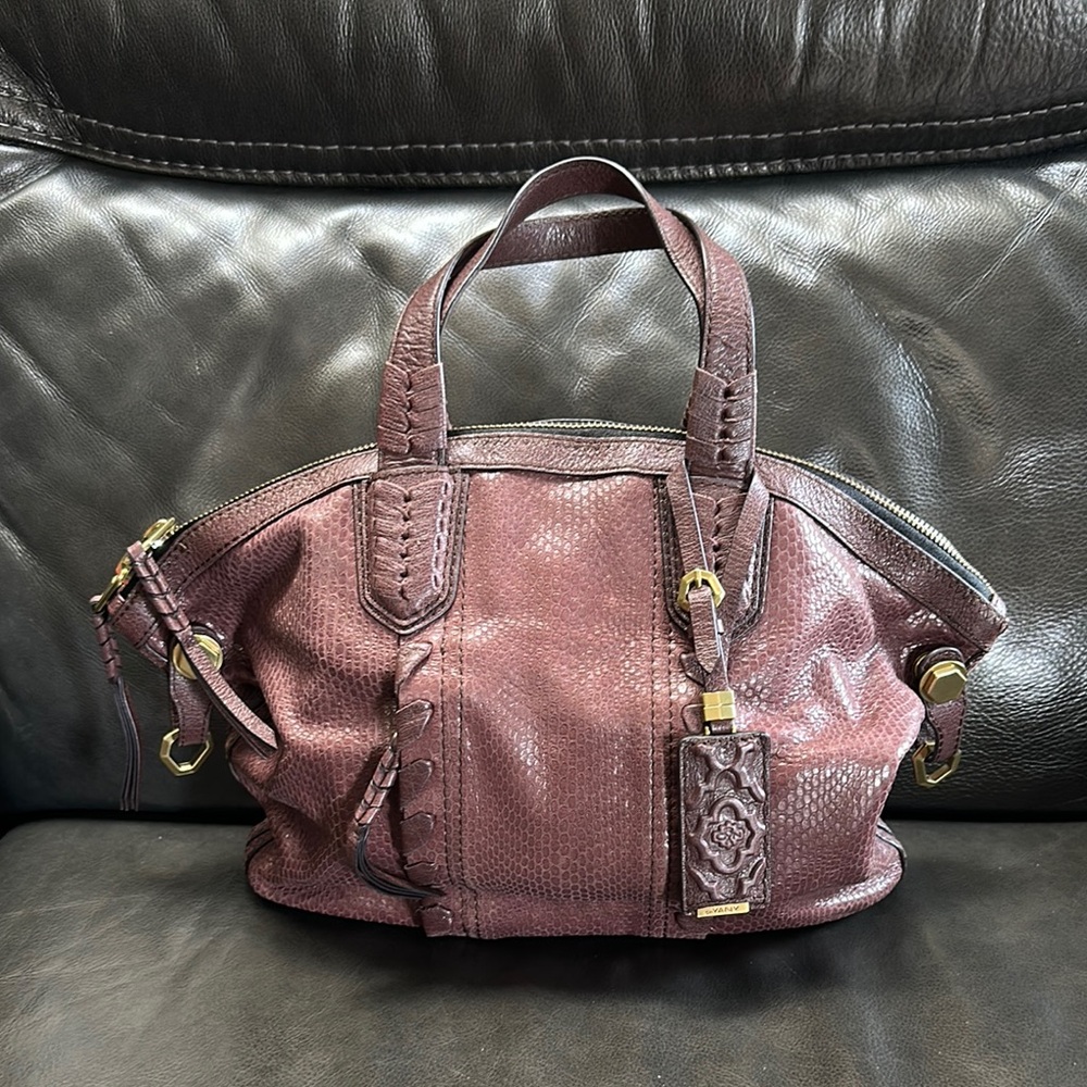 Elegant Oryany plum Leather Handbag